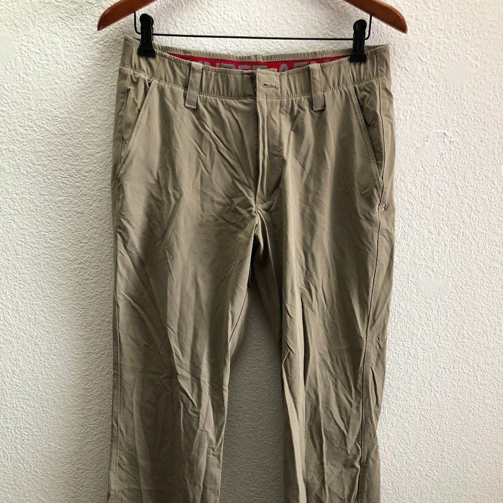 Under Armour UA Golf Pants Beige Tan Color 32 x 30